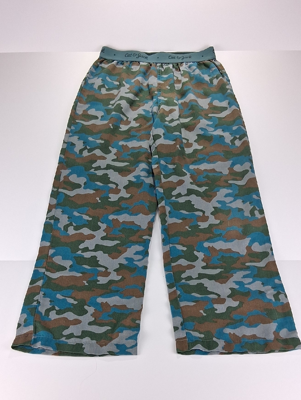 Boys Cat & Jack Blue and Green Camo Pajama Bottoms Size Medium (8/10)
